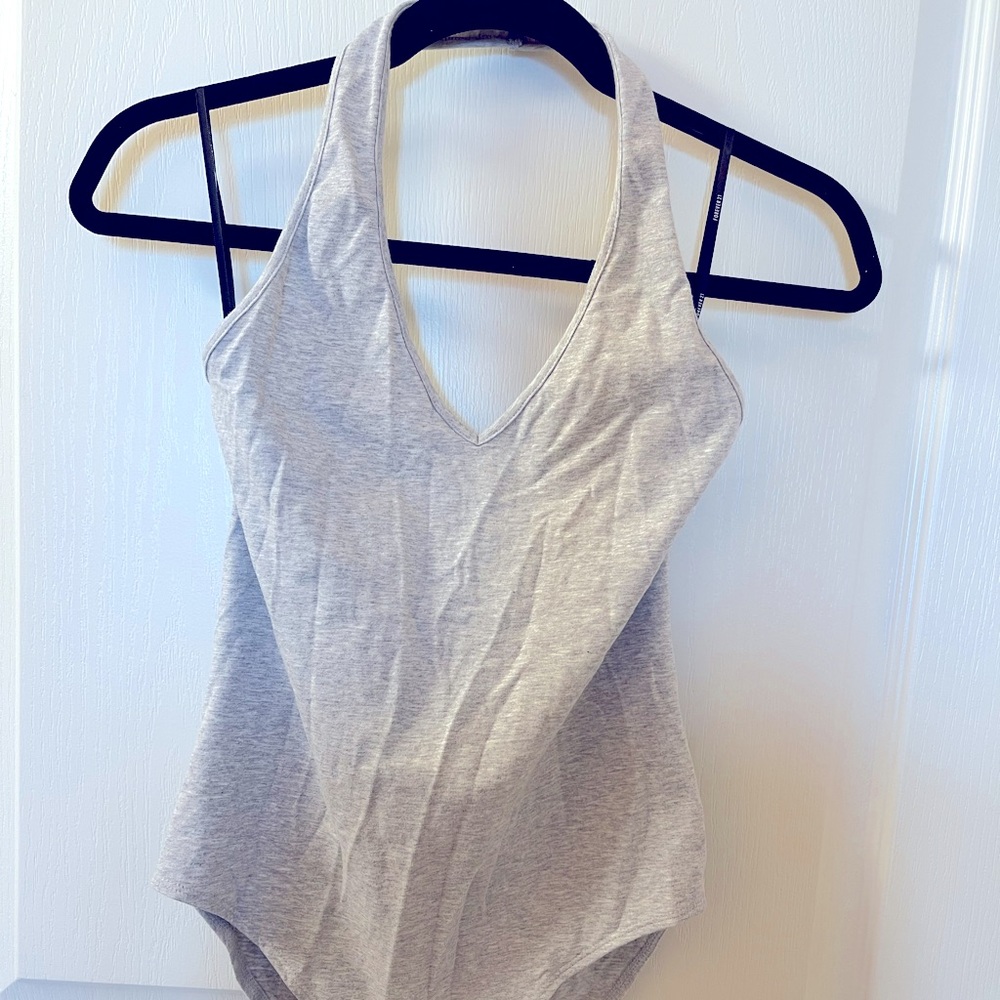 Perfect cotton grey halter bodysuit! size M.